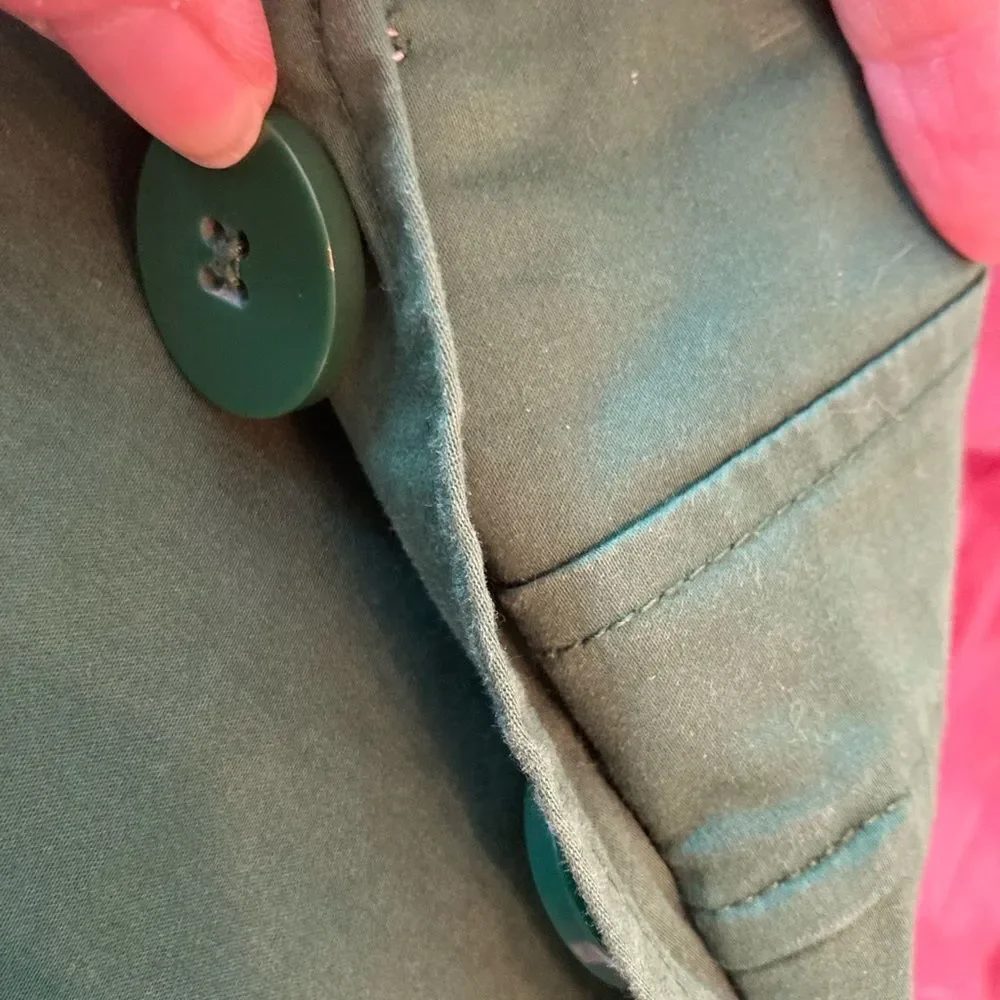 Talbots Green Mini A-line Skirt with Button Detail academia cute runs big